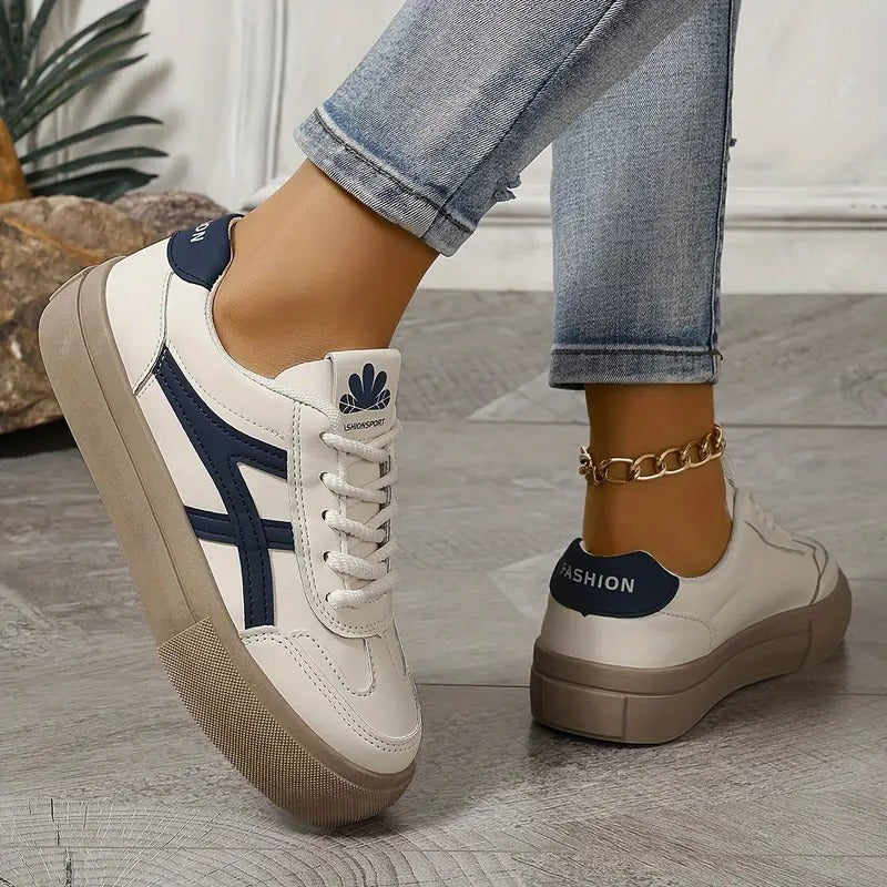 Baskets Rétro Femme à Semelle Confort - Style Casual