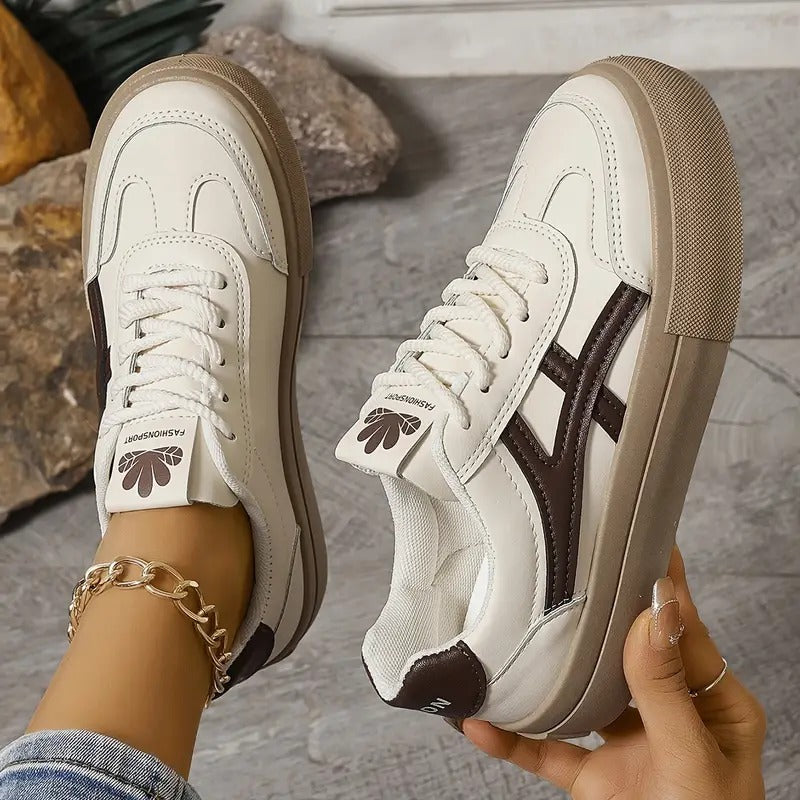 Baskets Rétro Femme à Semelle Confort - Style Casual
