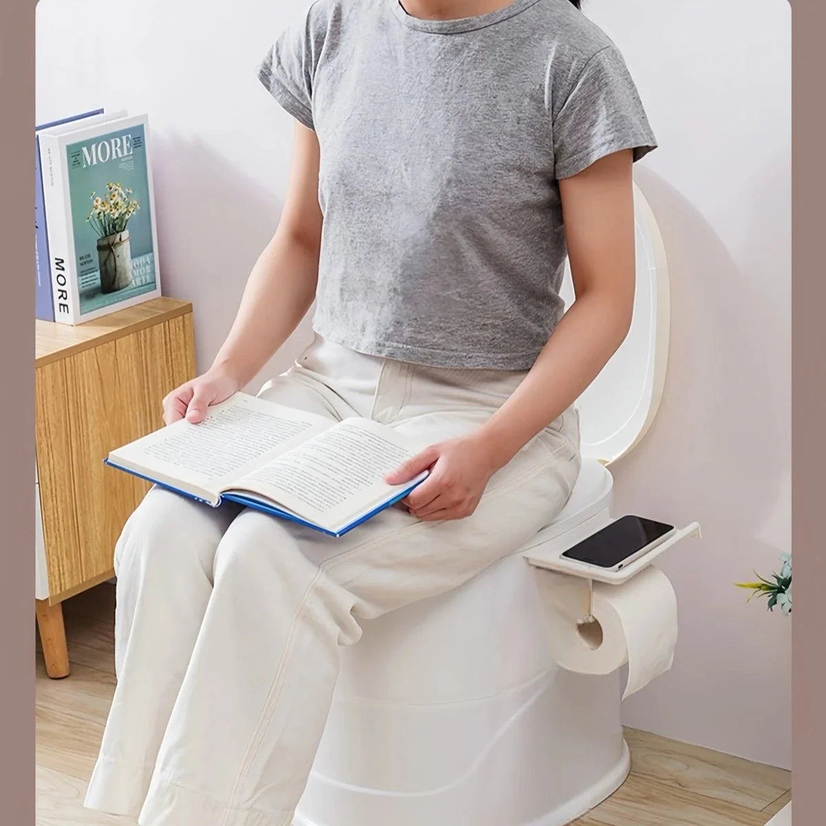 Tragbare mobile Toilette mit Deckel - Ideal für Camping & Reisen 1