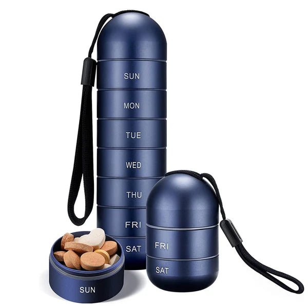 Pillendoos – Portable 7-Day Pill and Supplement Organizer, Perfect for Home and Travel