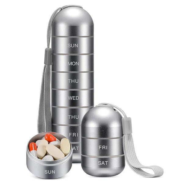 Pillendoos – Portable 7-Day Pill and Supplement Organizer, Perfect for Home and Travel