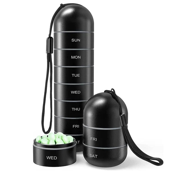 Pillendoos – Portable 7-Day Pill and Supplement Organizer, Perfect for Home and Travel