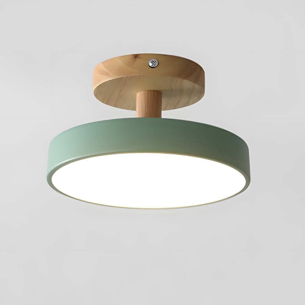 Plafonnier Scandinave Base en Bois Design Pastel Doux