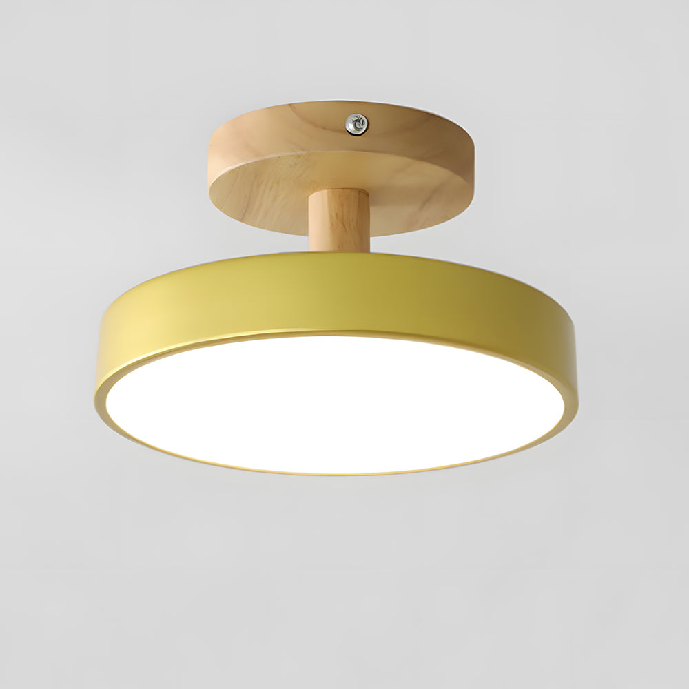 Plafonnier Scandinave Base en Bois Design Pastel Doux