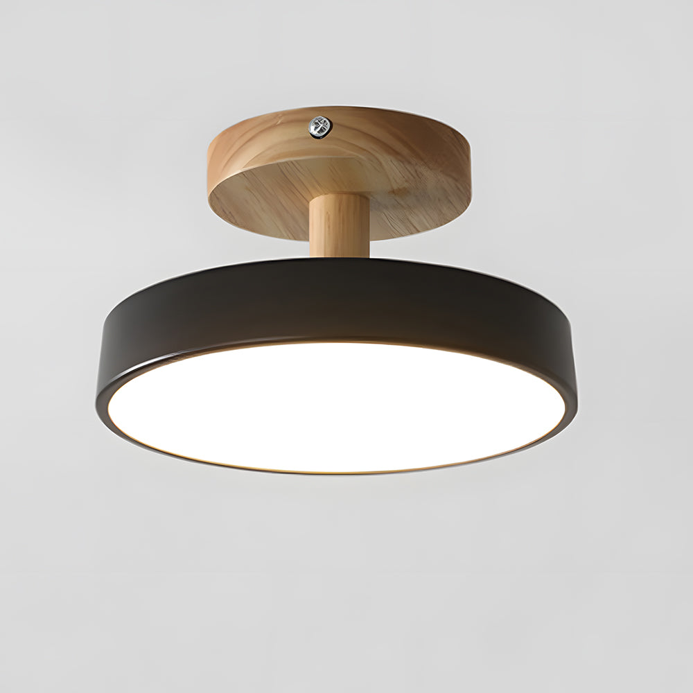Plafonnier Scandinave Base en Bois Design Pastel Doux