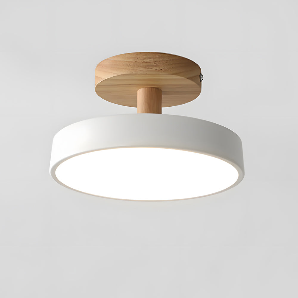Plafonnier Scandinave Base en Bois Design Pastel Doux