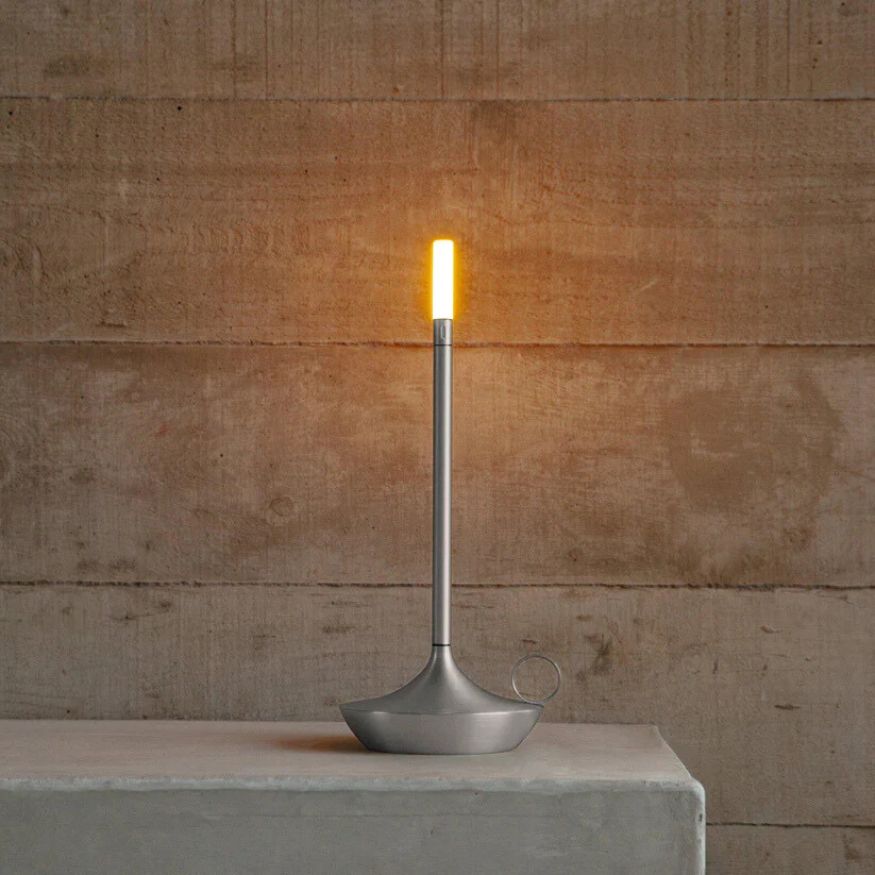 Dimmer Candle Holder – Brushed Aluminum, Scandinavian Design for Living Room or Dining Table Decor