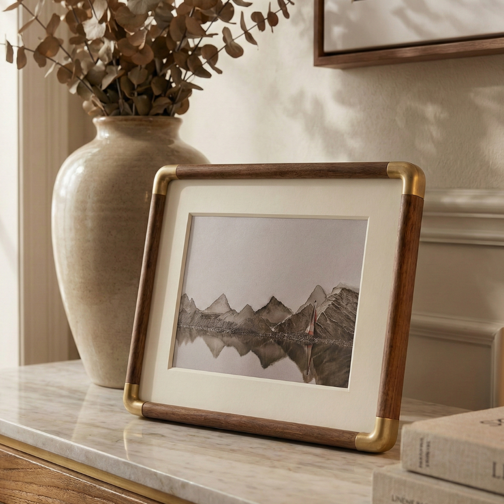 Vintage Solid Wood Tabletop Photo Frame Elegant Design 11