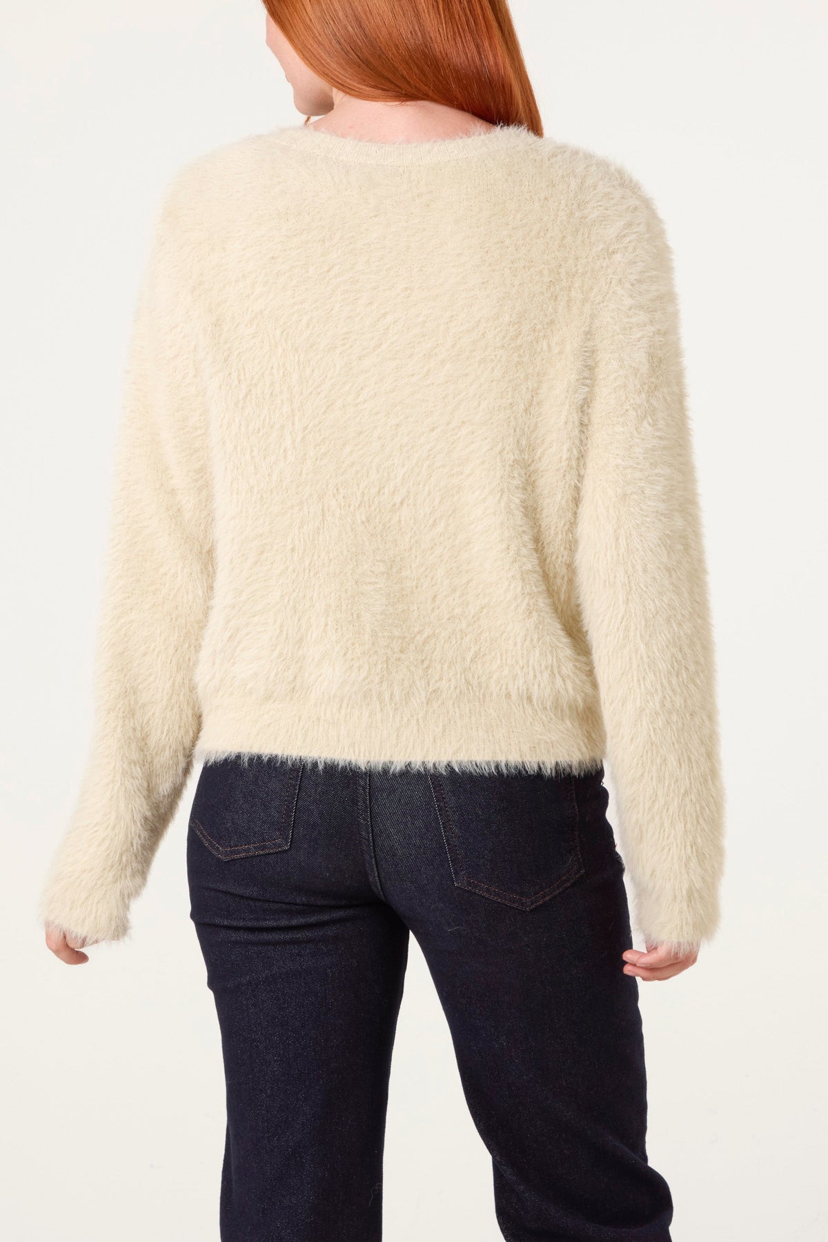 Cardigan Femme Boutons Multicolores Beige
