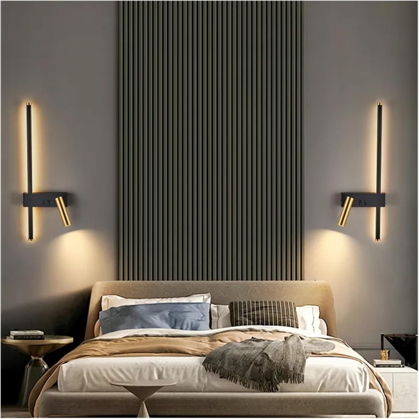 Applique Murale LED Barre Verticale et Spot Orientable