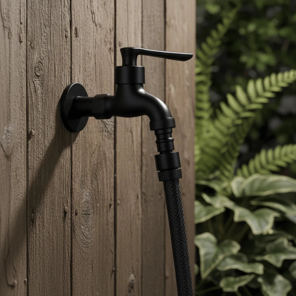 Wall-mounted faucet – Matte black brass for the kitchen, bathroom, or garden