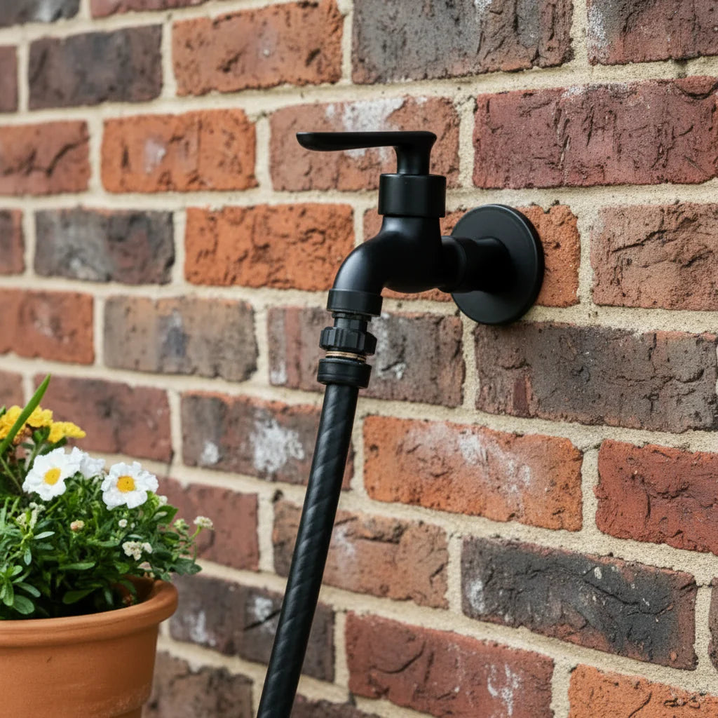 Wall-mounted faucet – Matte black brass for the kitchen, bathroom, or garden