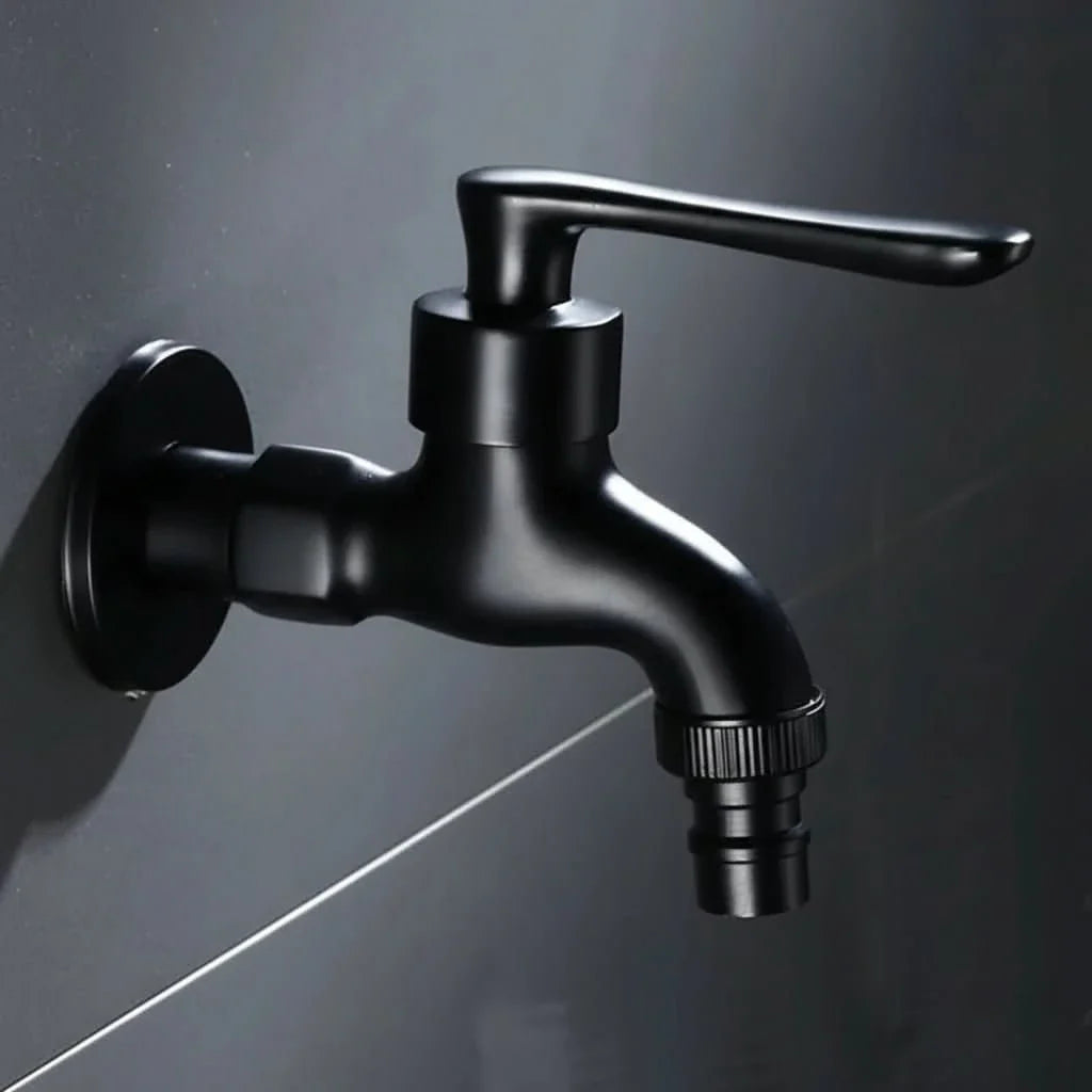 Wall-mounted faucet – Matte black brass for the kitchen, bathroom, or garden