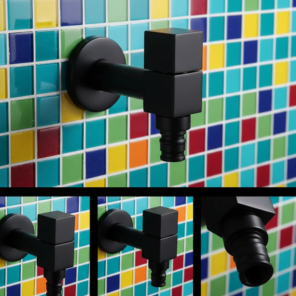 Wall-mounted faucet – Matte black brass for the kitchen, bathroom, or garden