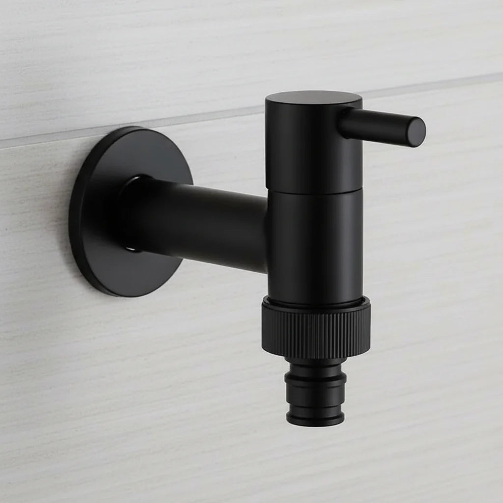 Wall-mounted faucet – Matte black brass for the kitchen, bathroom, or garden