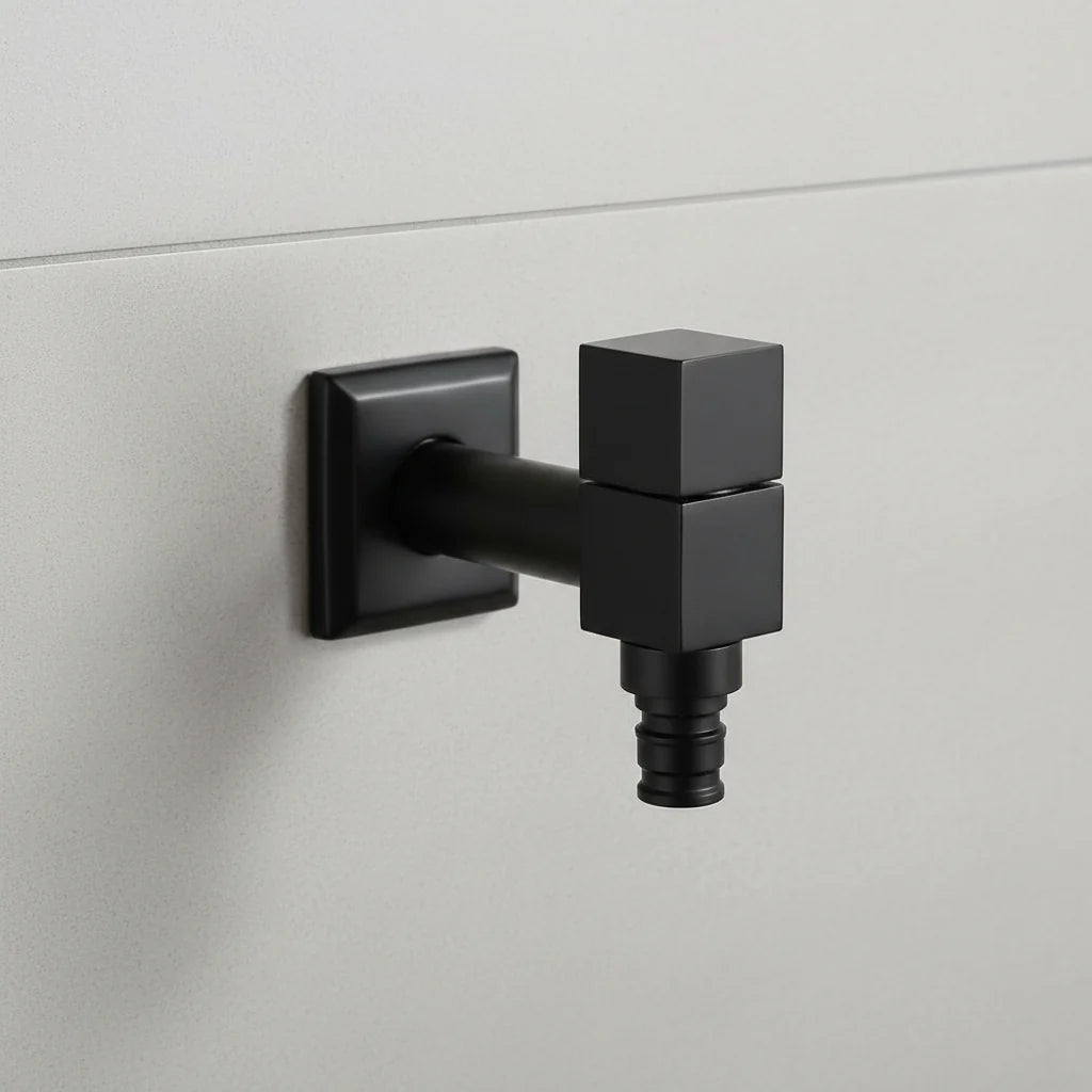 Wall-mounted faucet – Matte black brass for the kitchen, bathroom, or garden