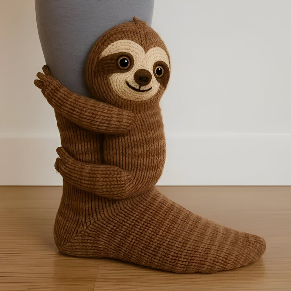 Animal Socks – Plush, 3D Design with Non-Slip Soles for Winter Use at Home
