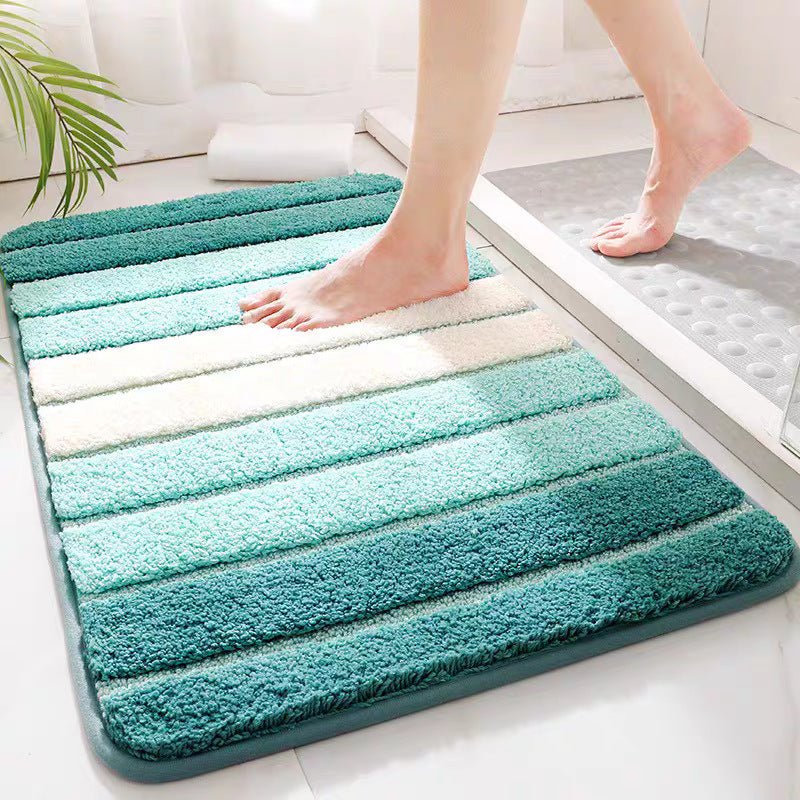 Tapis de Bain Antidérapant Rayé - Doux et Absorbant