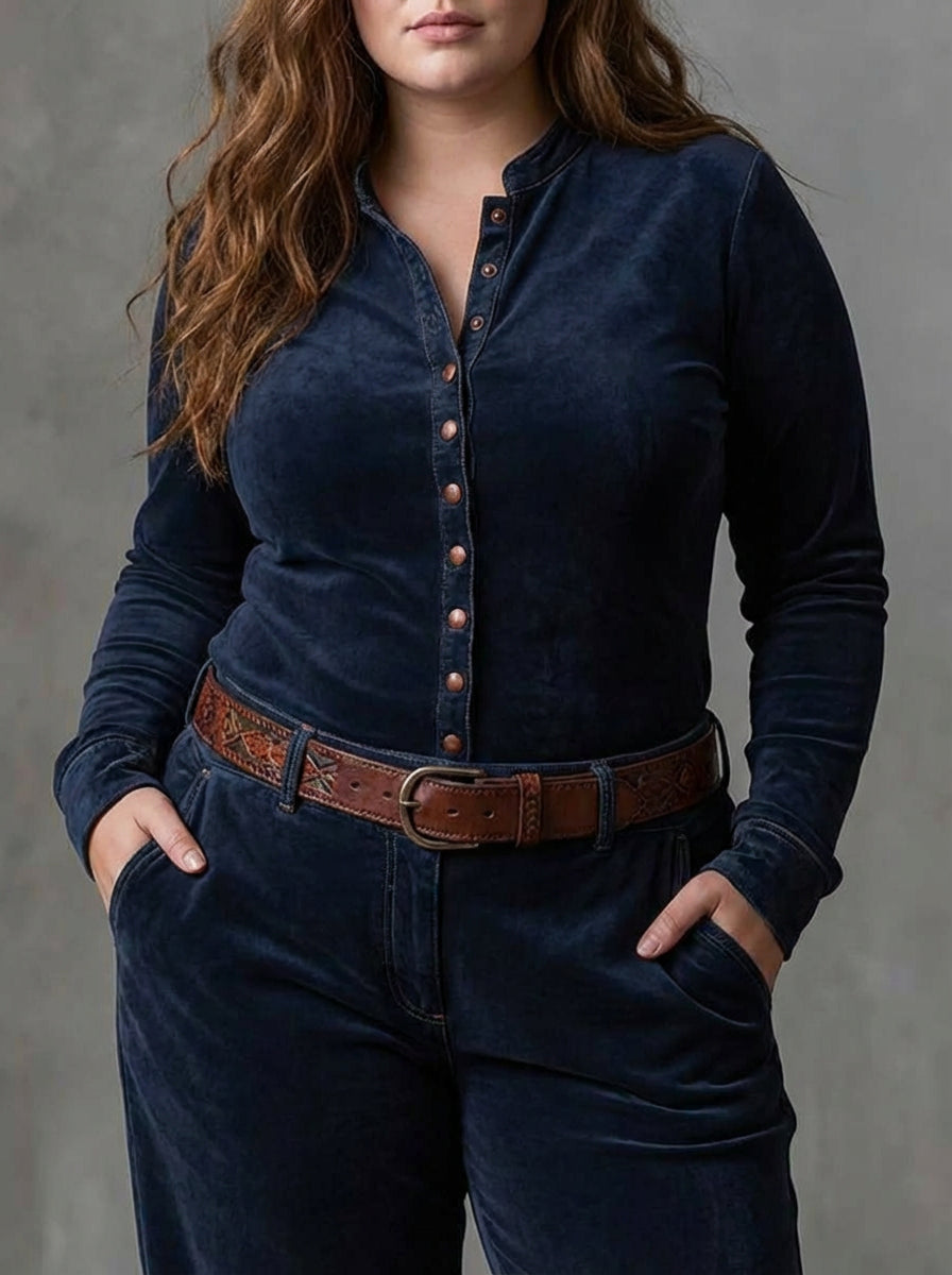 Robe Longue Femme Vintage en Suédine à Carreaux avec Ceinture