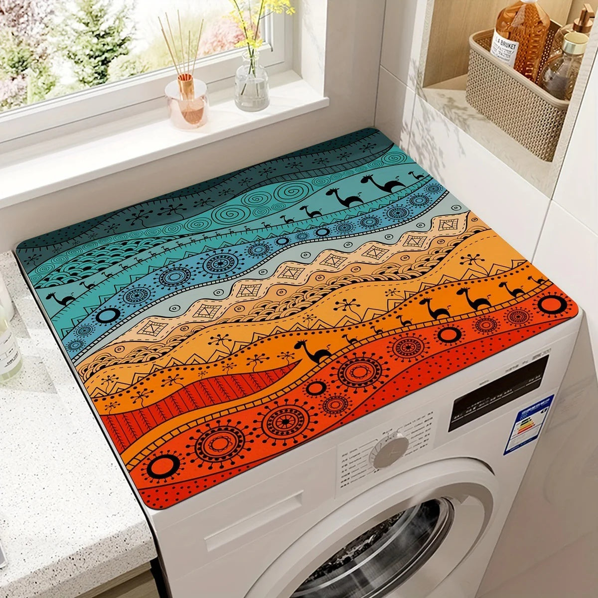 Microfiber appliance mats – Bohemian style, dust and stain protection for the kitchen or home