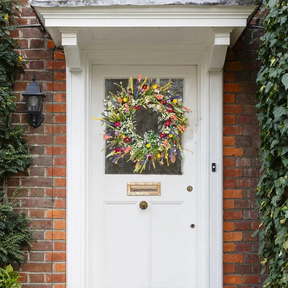 Couronne de Fleurs Décorative pour Porte