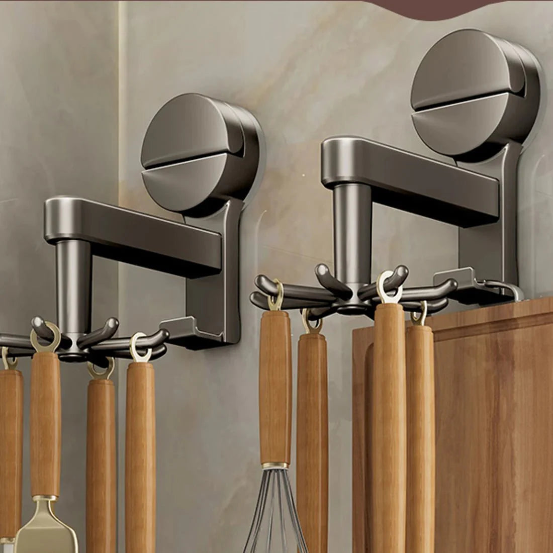 Suction Cup Hooks – 360° Rotating, Durable Plastic for Kitchen Accessories and Organization