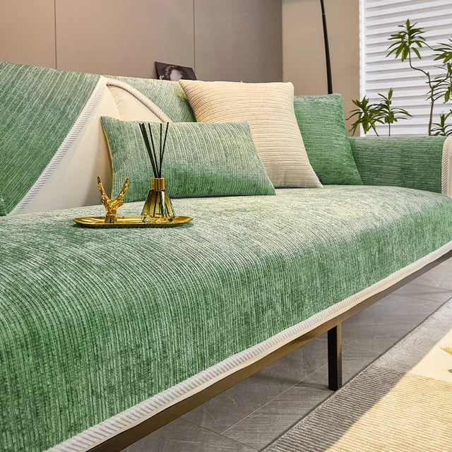 Housse de Canapé en Chenille Extensible et Antidérapante