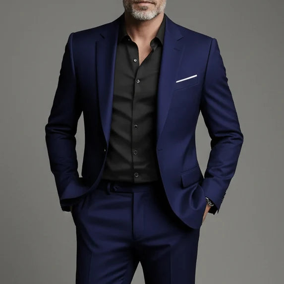 Costume Homme Deux Pièces Coupe Slim - Veste et Pantalon Assortis