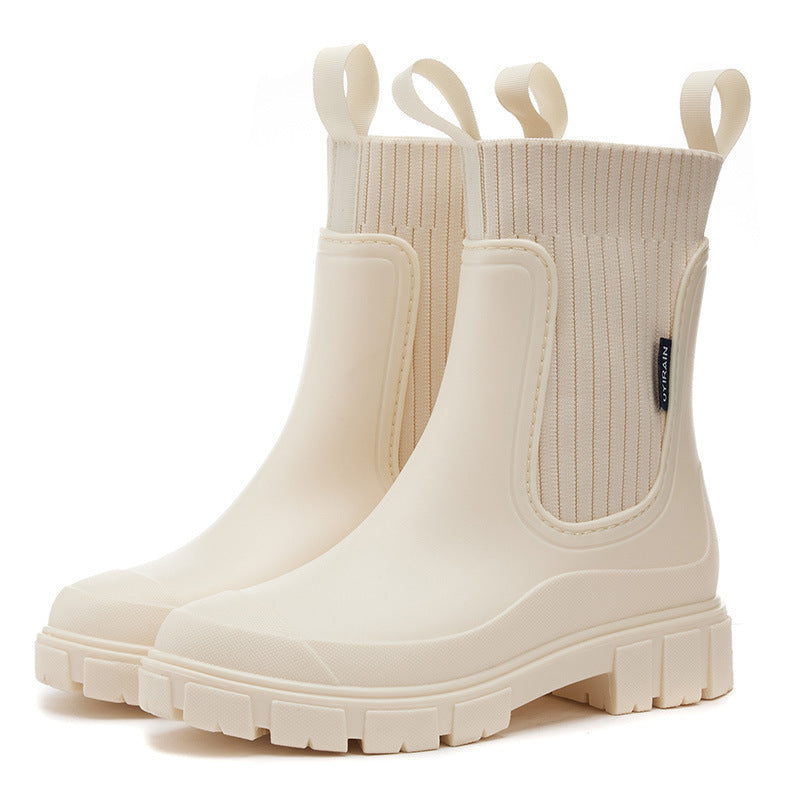Bottes de Pluie Femme Imperméables en PVC - Semelle Antidérapante