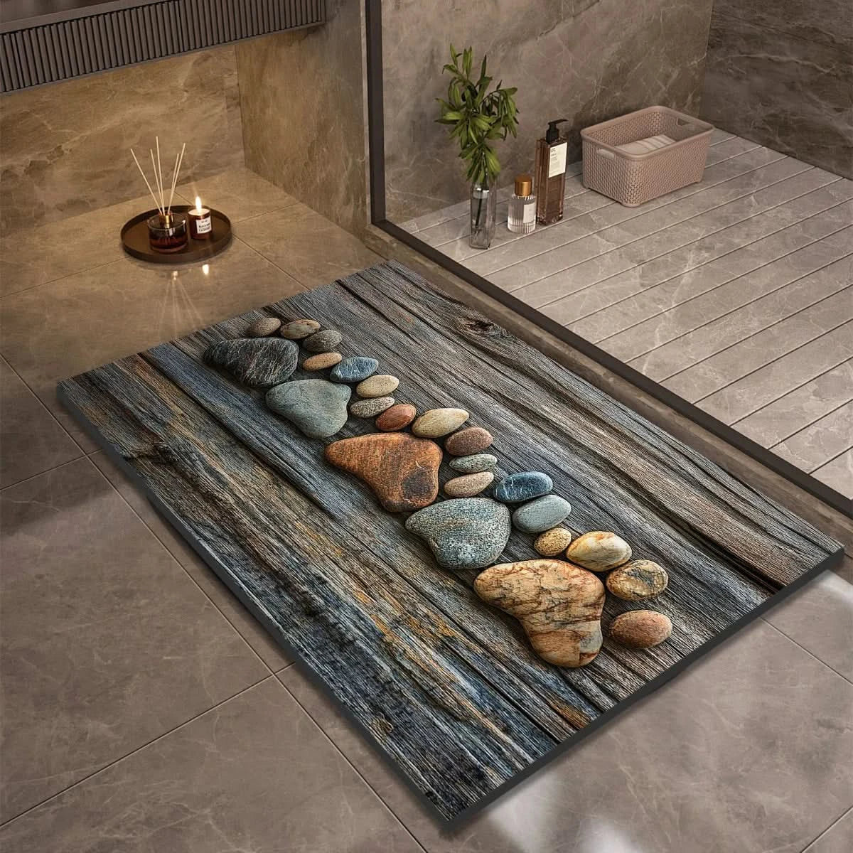 Tapis de Bain en Diatomite Antidérapant à Séchage Rapide
