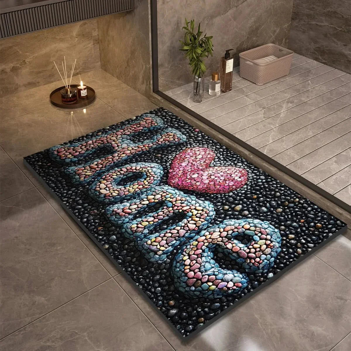 Tapis de Bain en Diatomite Antidérapant à Séchage Rapide