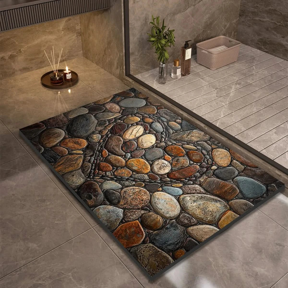 Tapis de Bain en Diatomite Antidérapant à Séchage Rapide