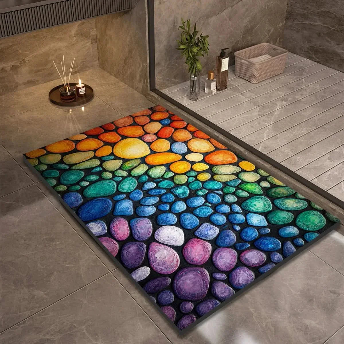 Tapis de Bain en Diatomite Antidérapant à Séchage Rapide