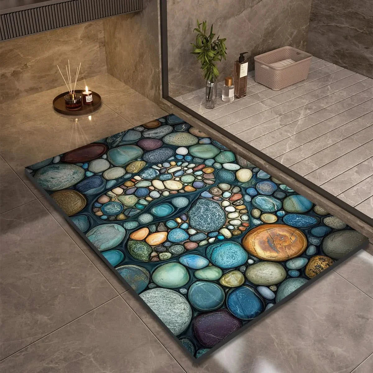 Diatomaceous Earth Bath Mat – Modern and Minimalist, Non-Slip and Quick-Drying for the Bathroom or Kitchen