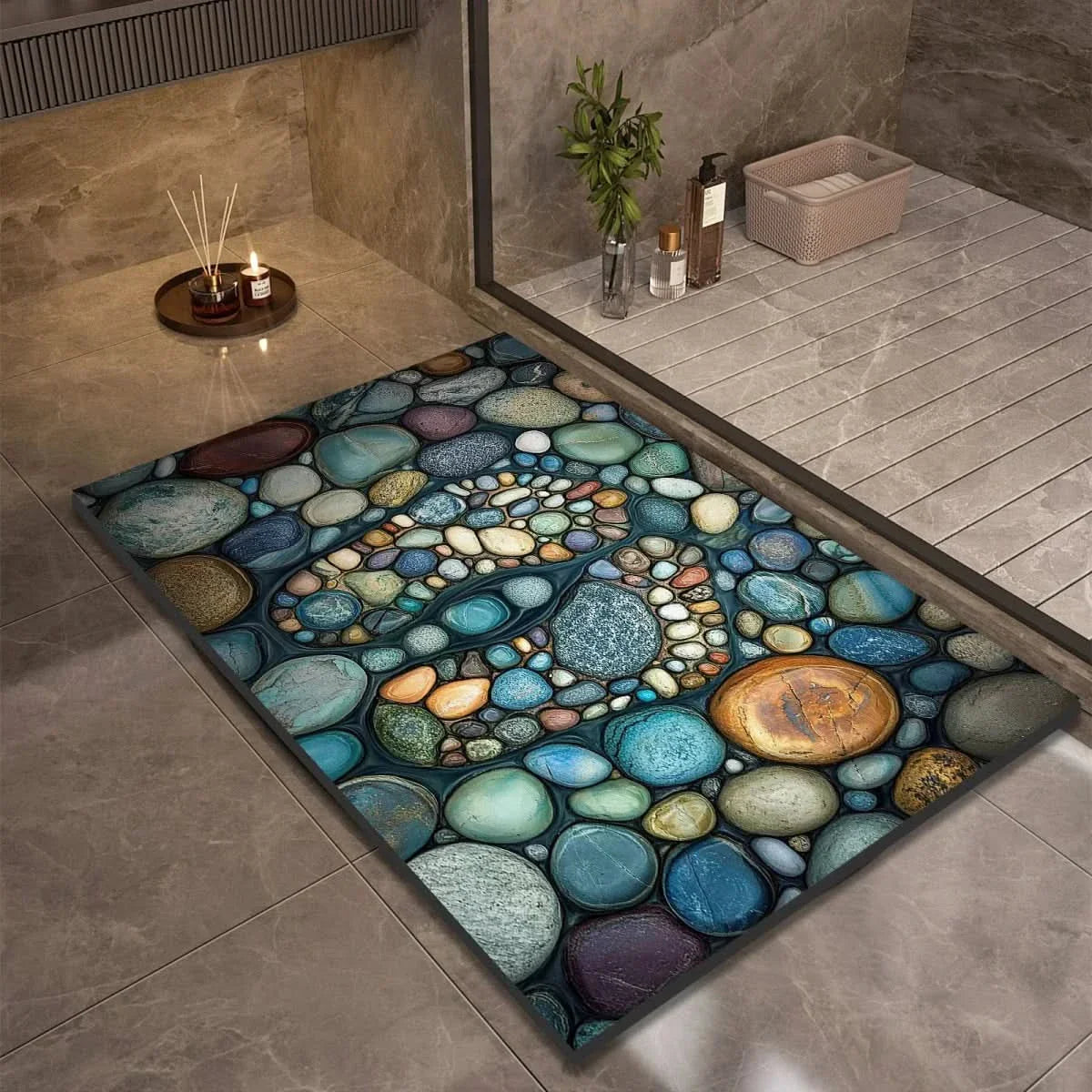 Tapis de Bain en Diatomite Antidérapant à Séchage Rapide