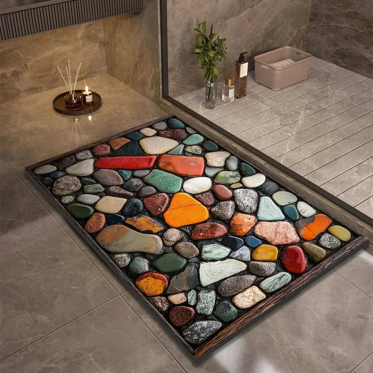 Tapis de Bain en Diatomite Antidérapant à Séchage Rapide