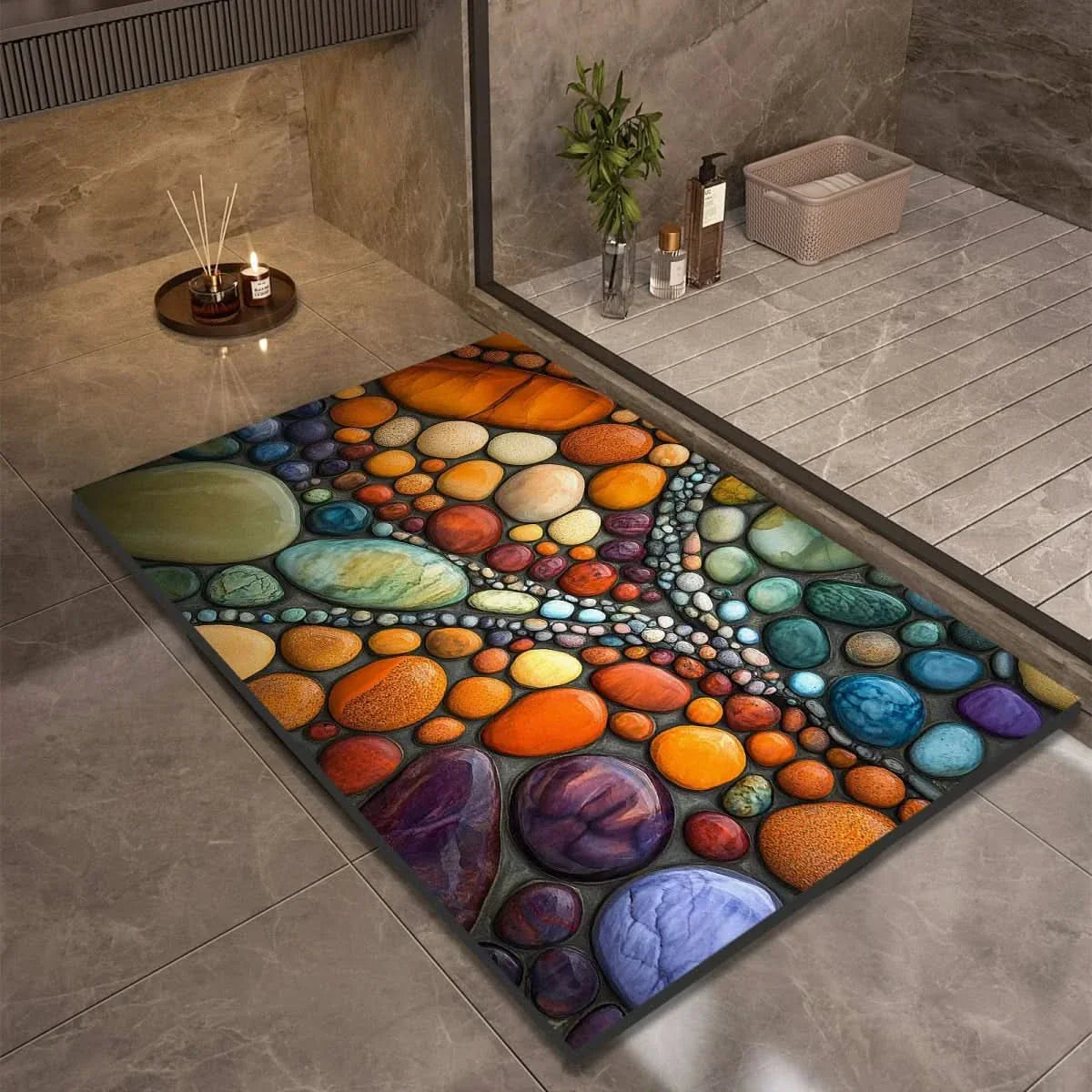 Tapis de Bain en Diatomite Antidérapant à Séchage Rapide