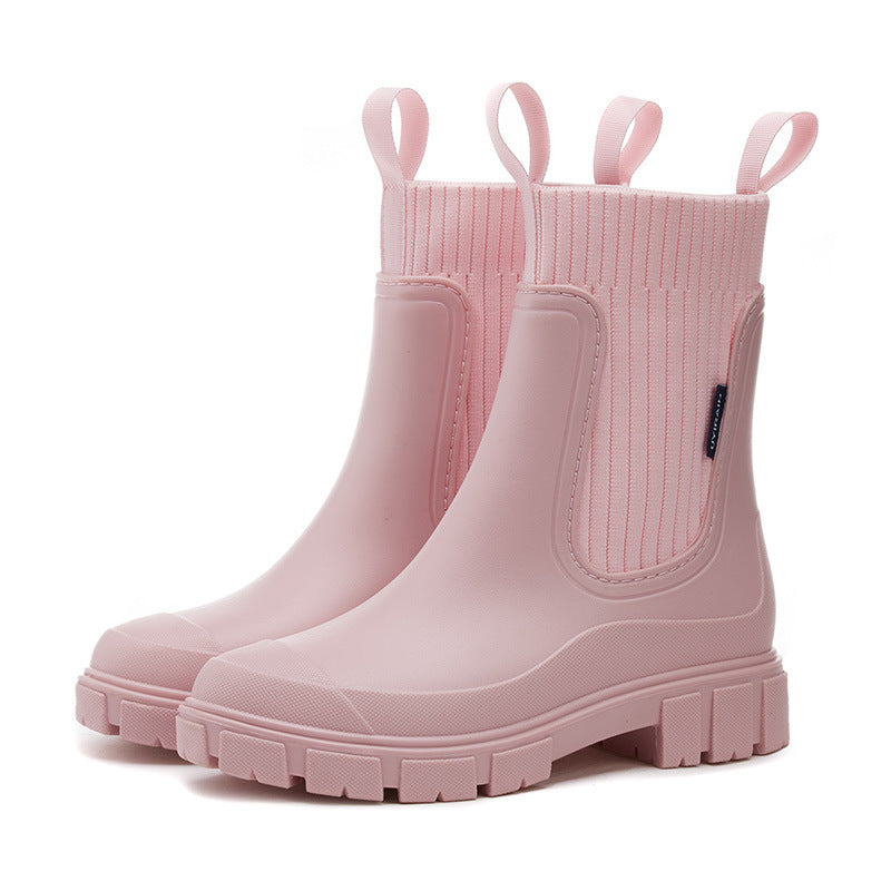 Bottes de Pluie Femme Imperméables en PVC - Semelle Antidérapante