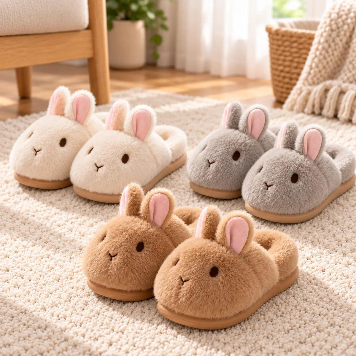 Chaussons Femme en Peluche Douillette