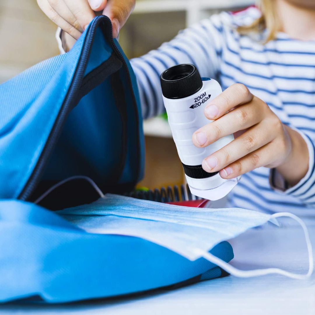 Zakmicroscoop voor kinderen – Compact en lichtgewicht met een vergroting van 60-120x voor ontdekkingen in de natuur