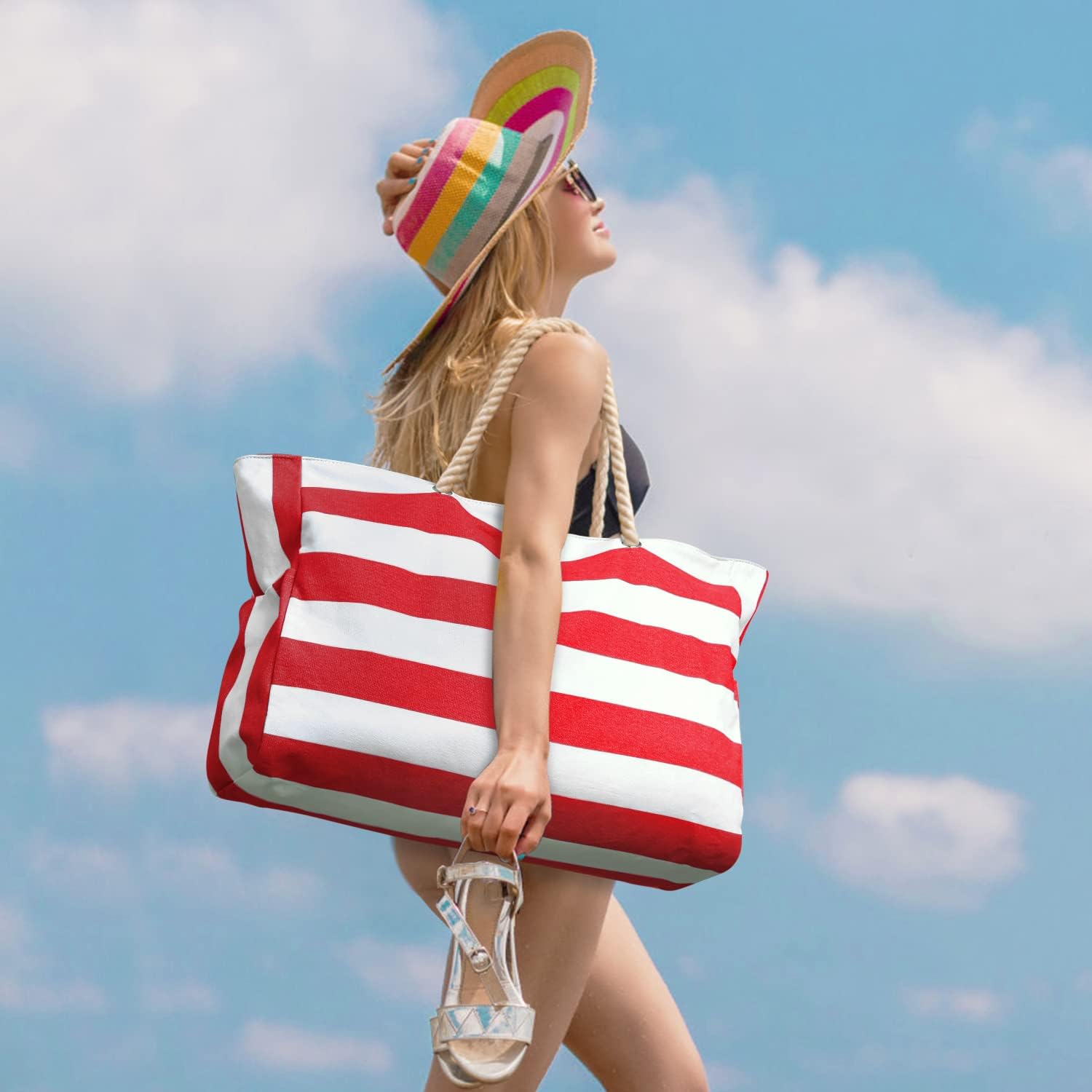 Bolso de playa extragrande: impermeable, resistente a la arena y espacioso, ideal para la playa, la piscina o las salidas de fin de semana