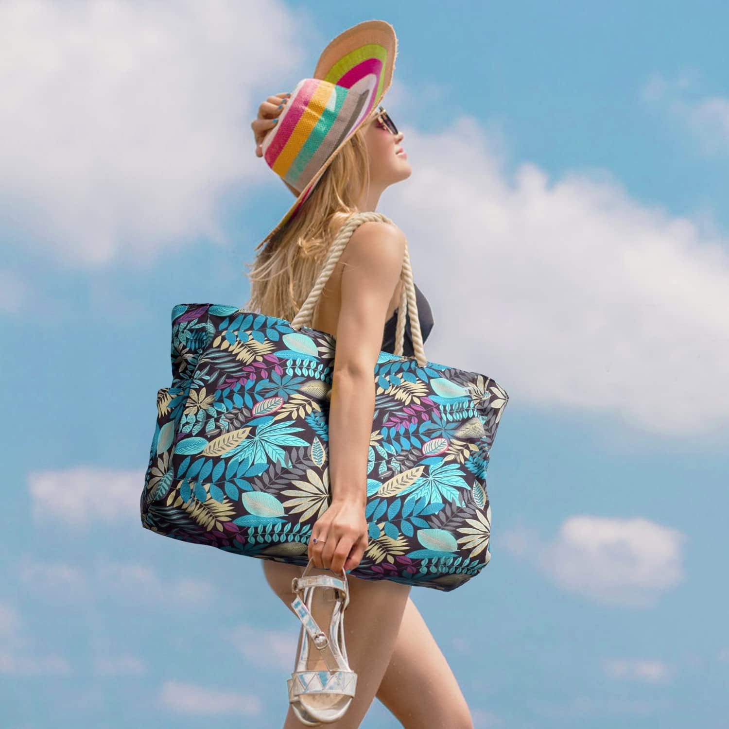 Bolso de playa extragrande: impermeable, resistente a la arena y espacioso, ideal para la playa, la piscina o las salidas de fin de semana