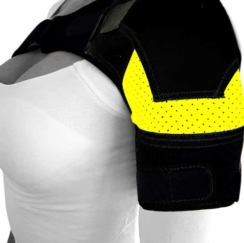 Adjustable Shoulder Brace – Breathable Neoprene in Pink, Black, Blue, or Yellow for Women and Men