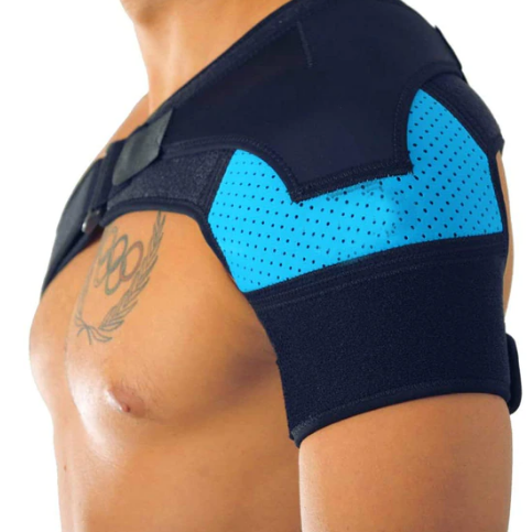 Adjustable Shoulder Brace – Breathable Neoprene in Pink, Black, Blue, or Yellow for Women and Men