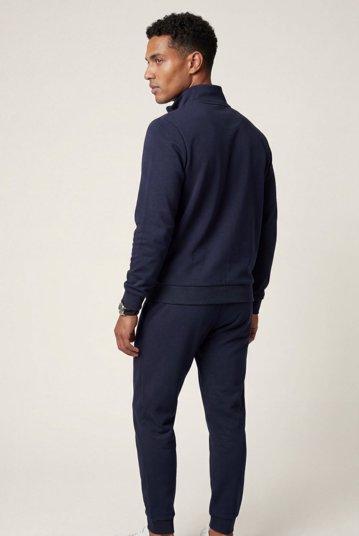 Black Black Zip-up Slim Tapered Track Suit Set - Men's suits - Photo 2