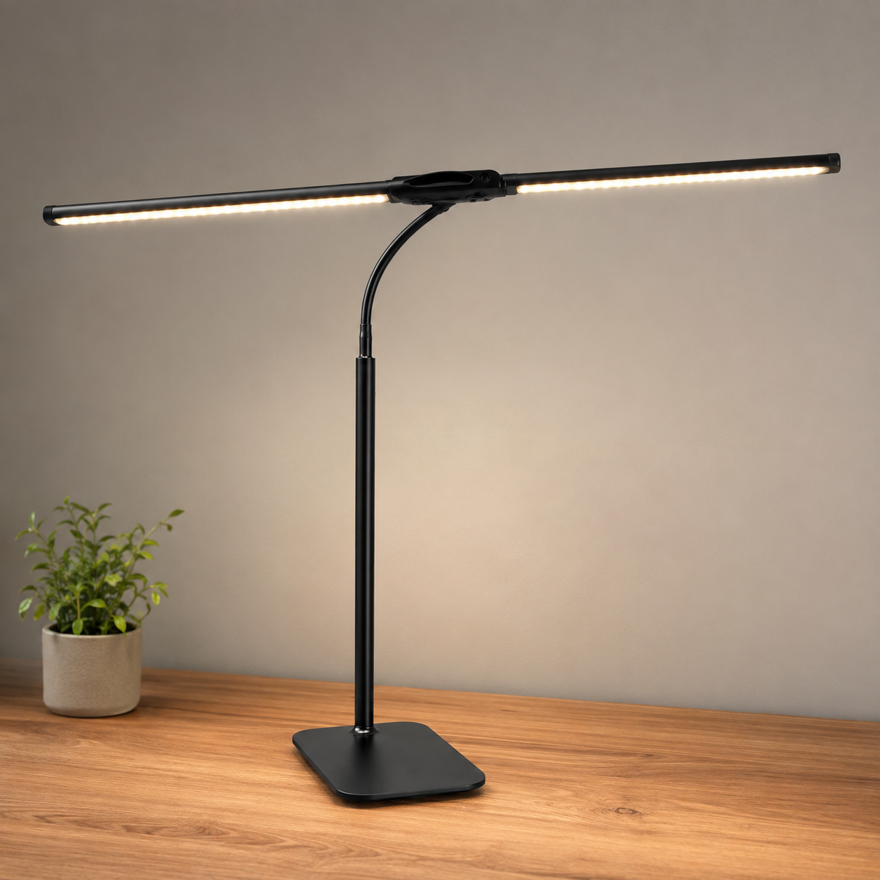 Lampe de Bureau LED – Dimmable avec Col Flexible, Design Moderne pour Espace de Travail à Domicile ou Chambre