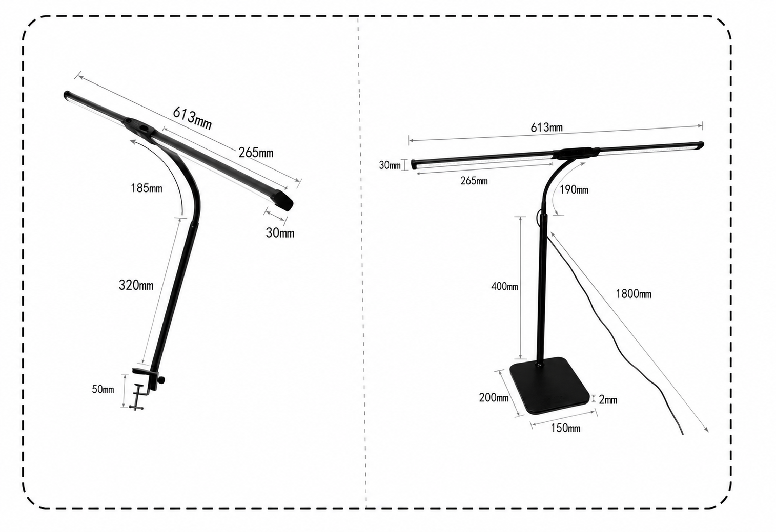 Lampe de Bureau LED – Dimmable avec Col Flexible, Design Moderne pour Espace de Travail à Domicile ou Chambre