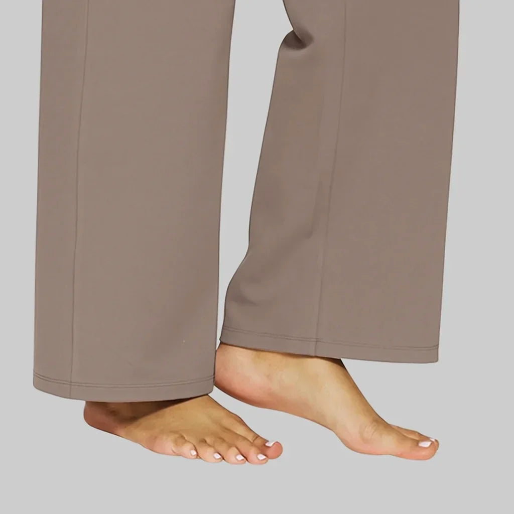 Pantalon Femme Stretch Taille Haute à Coupe Confort et Poches Pratiques