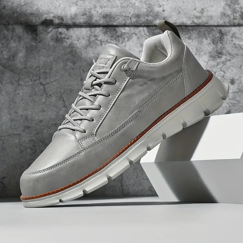 Sneakers Homme en Cuir Véritable – Semelle Orthopédique Confort