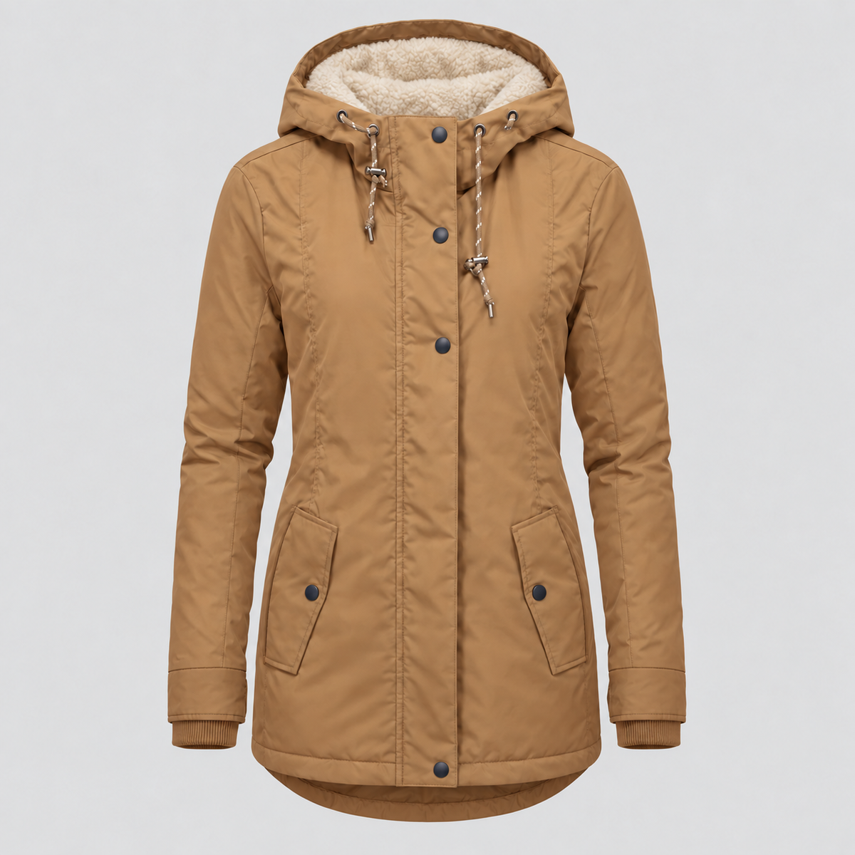Manteau Long Femme Imperméable à Capuche - Doublure Chaude Hiver